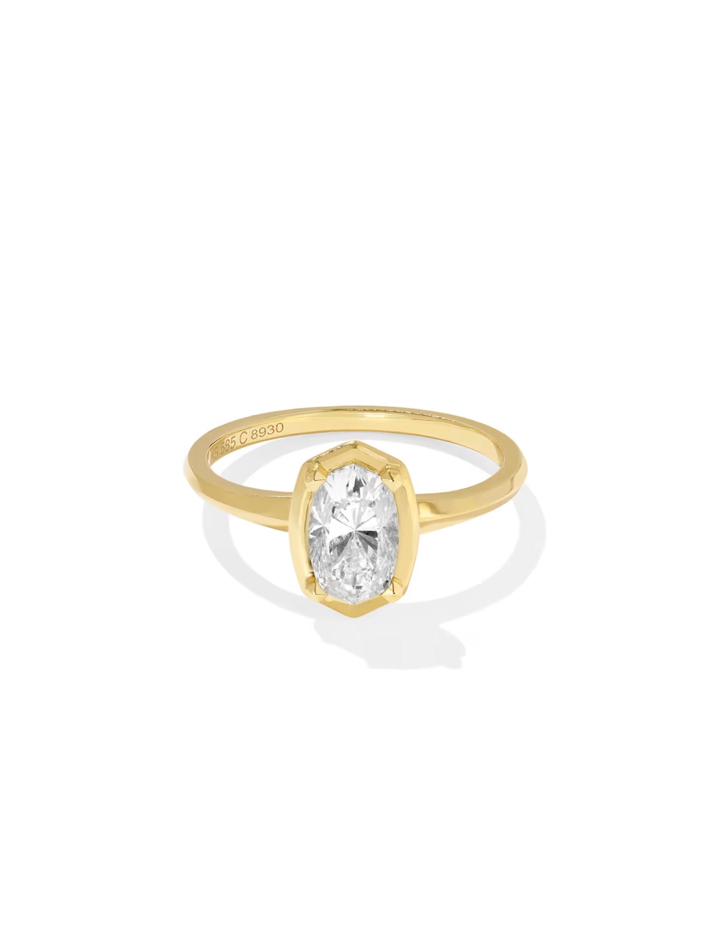 Kendra Scott Gold Ring With 1ct Lab Diamond